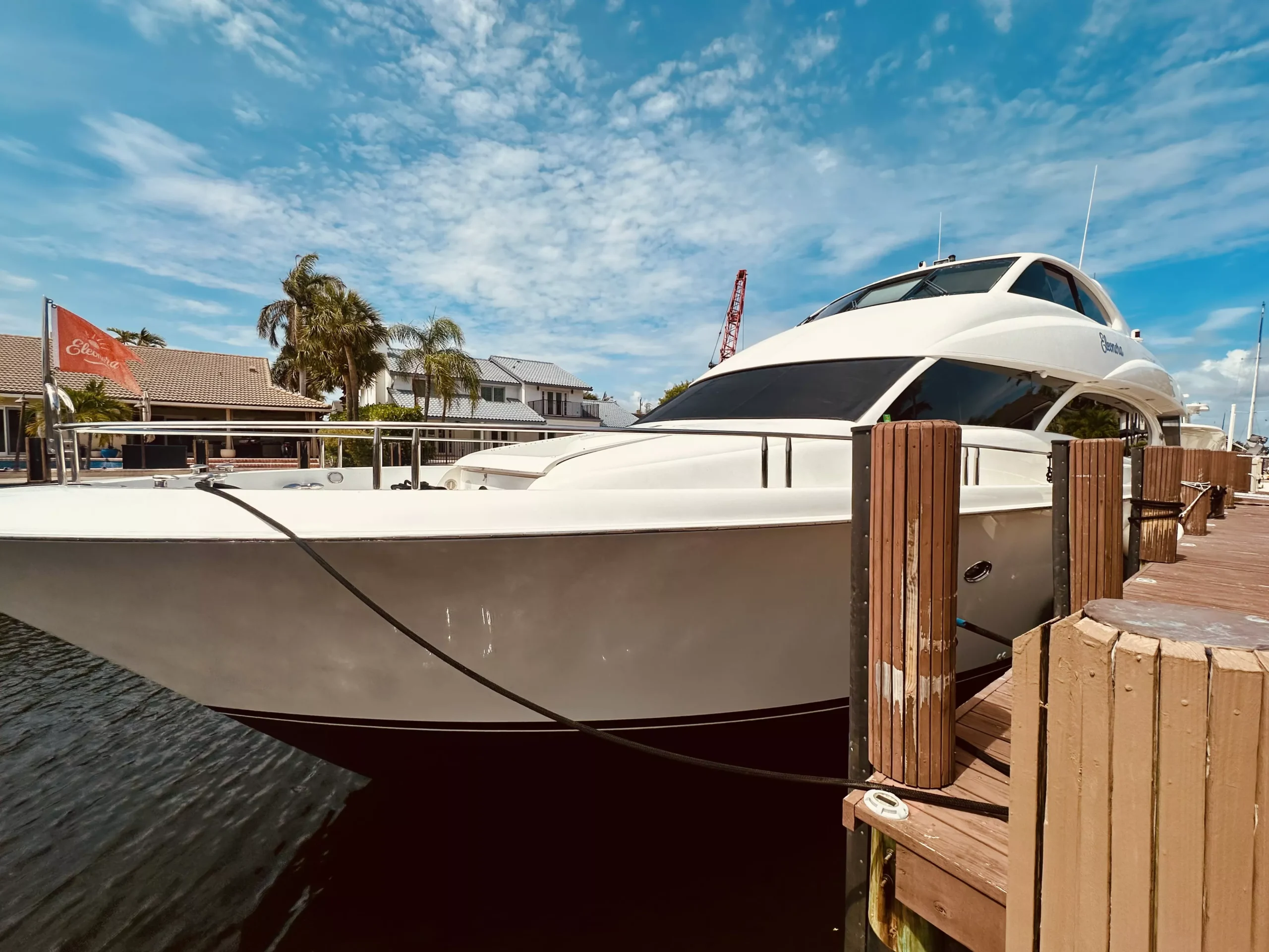 Sportfish yacht at a Fort Lauderdale dock – mobile marine diesel service